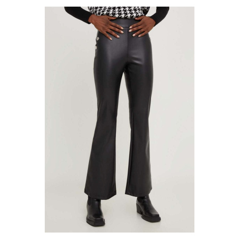 Kalhoty Answear Lab X limited collection NO SHAME dámské, černá barva, zvony, high waist