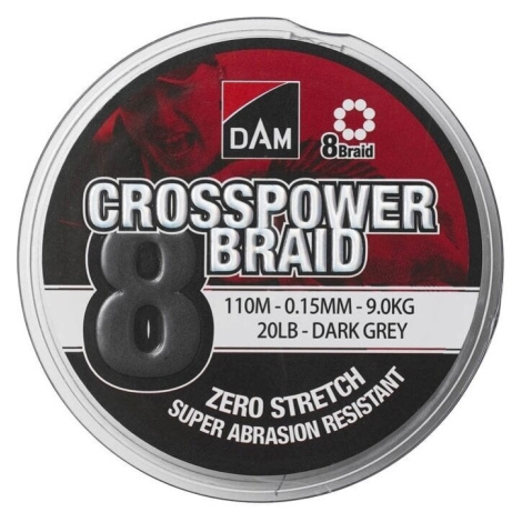 DAM Crosspower 8-Braid Dark Grey 0,15 mm 9 kg 150 m