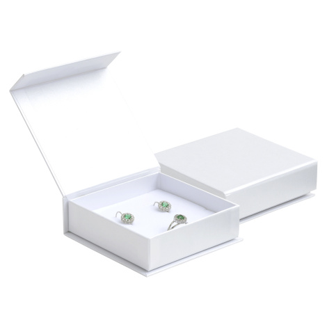 JK Box Bílá dárková krabička na soupravu šperků VG-5/AW JKbox