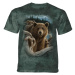 Pánské batikované triko The Mountain Backpacking Bear - zelená