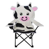 Lex Dětská skládací kempingová židle s držákem nápoje, kravička bílá