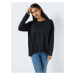 Černé dámské basic oversize tričko s dlouhým rukávem Noisy May Mathilde