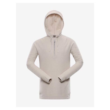 Krémový pánský svetr s kapucí NAX Polin