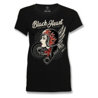 Dámské triko BLACK HEART Motorcycle Girl černá