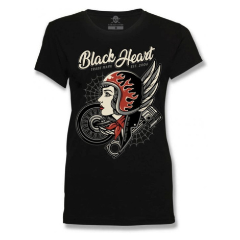 Dámské triko BLACK HEART Motorcycle Girl černá BLACKHEART