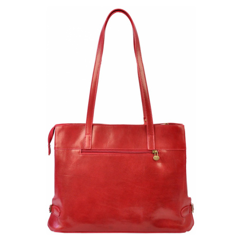 Kožená kabelka přes rameno Florence 14 černá / červená FLORENCE BAGS |  Modio.cz