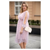 Jemné midi šaty Plus Size ze síťoviny S-46