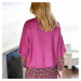 Blancheporte Rovný pulovr s krátkými rukávy, mohérový na dotek růžové dřevo