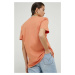Bavlněné tričko Vans oranžová barva