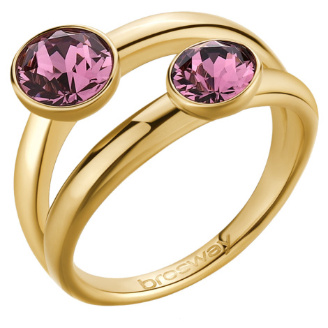 Brosway Výrazný pozlacený prsten s krystaly Affinity BFF175
