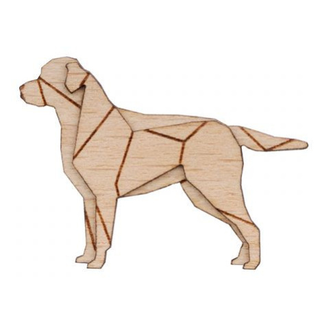 Dřevěná brož ve tvaru Walking Labrador Brooch BeWooden