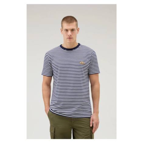 Tričko woolrich striped t-shirt modrá