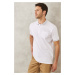 ALTINYILDIZ CLASSICS Pánské nesmršťovací bavlněné tkaniny Regular Fit Volný střih Bílé tričko s 