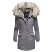 Dámská zimní bunda s kapucí a kožíškem Cristal Navahoo - GREY