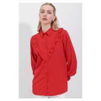 Bigdart 20223 Frilly Long Sleeve Shirt - Red