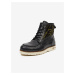 Černé pánské vzorované kotníkové kožené boty Scotch & Soda Levant Mid Boot