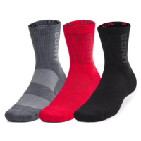 Ponožky UNDER ARMOUR 3 PACK-UA 3-Maker Mid-Crew-RED