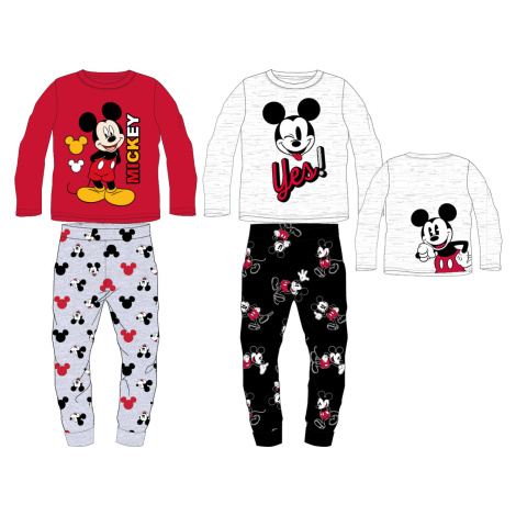 Mickey Mouse licence Chlapecké pyžamo Mickey Mouse 5204A519, světle šedý melír / černé kalhoty B