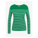 Bílo-zelené dámské pruhované tričko ORSAY