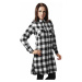 Ladies Checked Flanell Shirt Dress - blk/wht