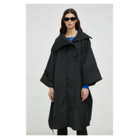Kabát MMC STUDIO dámský, černá barva, přechodný, oversize