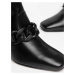 Černé kotníkové kožené boty na podpatku Nero Giardini