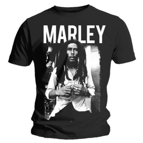 Bob Marley Tričko Logo Unisex Black/White