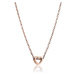 Emily Westwood Růžově pozlacený ocelový náhrdelník se srdíčkem WN1003R