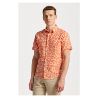 KOŠILE GANT REG FLORAL COTTON LINEN SS SHIRT oranžová