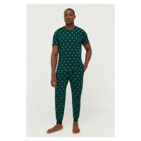 Bavlněné pyžamové kalhoty Polo Ralph Lauren zelená barva, 714899500
