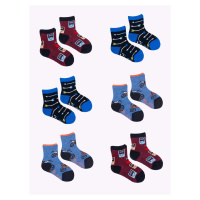 Yoclub Kids's Boys' Cotton Socks Patterns Colours 6-pack SKA-0117C-AA00-001