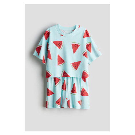 H & M - Bavlněné žerzejové pyžamo - tyrkysová H&M