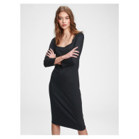 Černé dámské šaty GAP Modern squareneck dress