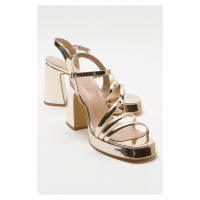 LuviShoes HEAS Women's Gold Heels