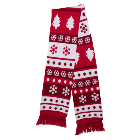 Vánoční tečkovaný šátek červený/bílý Urban Classics