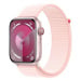 Apple Watch Series 9 45mm Cellular Růžový hliník se světle růžovým provlékacím sportovním řemínk