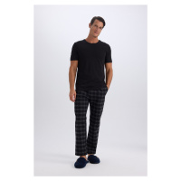 DEFACTO Regular Fit Checkered Long Length Pajama Bottoms with Pockets