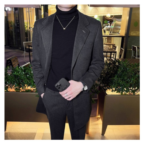 Pánský luxusní set - dlouhé sako / kabátek + kalhoty JFC FASHION