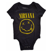 Nirvana kojenecké body tričko, Yellow Smiley Black, dětské