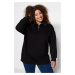 Trendyol Curve Black Thick Fleece Inside Zippered Knitted Sweatshirt