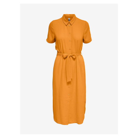 Oranžové dámské košilové midi šaty JDY Rachel