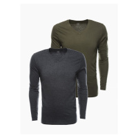 Men's V-NECK longsleeve set - mix 2-pack V9 Z41