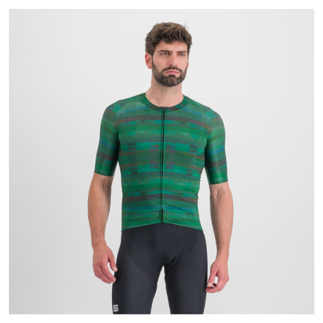 SPORTFUL Cyklistický dres s krátkým rukávem - GLITCH BOMBER - zelená