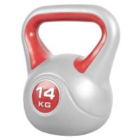 Gorilla Sports Kettlebell činka, vinylová, červená, 14 kg