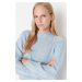 jiná značka TRENDYOL svetr s plastickým vzorem Barva: Modrá, Mezinárodní