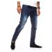 Tmavě modré džíny se stylovým prošíváním Denim vzor
