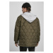 Quilted Hooded Jacket - dark olive