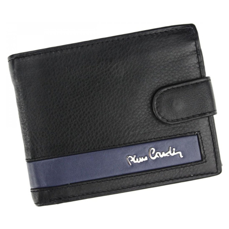 Pánská kožená peněženka na šířku Pierre Cardin Derik, černo-modrá