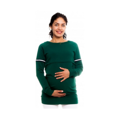 Be MaaMaa Těhotenské, kojící tričko/mikina Lynet, zelená, vel.