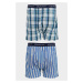 SPODNÍ PRÁDLO GANT CHECK AND STRIPE BOXER SHORTS 2-P modrá